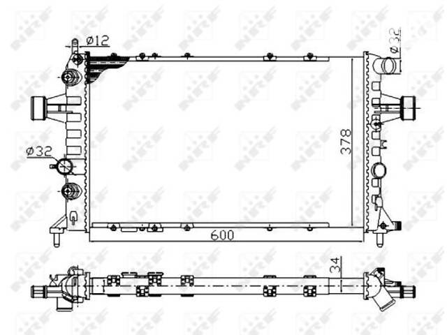 Радиатор охлаждения двигателя, OPEL VAUXHALL Astra 98-