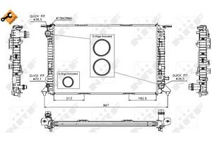Радиатор охлаждения двигателя EASY FIT, AUDI A4 A6 6 cyl. 07-