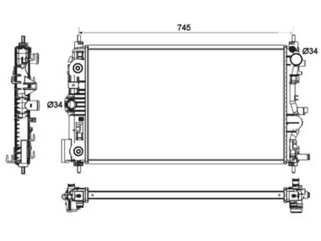 Радиатор охлаждения двигателя EASY FIT, CHEVROLET (GM) Cruze 09-