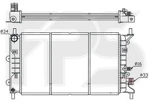 Радиатор охлаждения двигателя Ford Escort (90-95) бенз + МКПП без конд