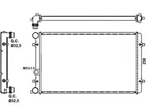 Радіатор охолодження двигуна на Bora, Golf, Octavia, Toledo