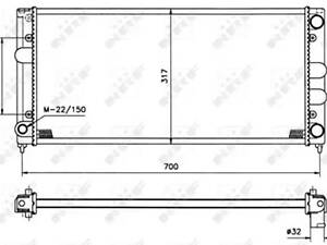Радиатор охлаждения двигателя на Passat B3