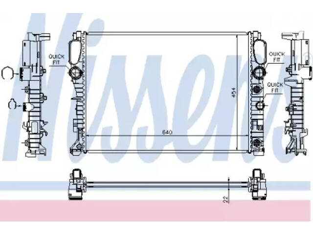 Радіатор охолодження двигуна nissens