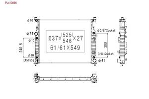 Радиатор охлаждения двигателя PL413086