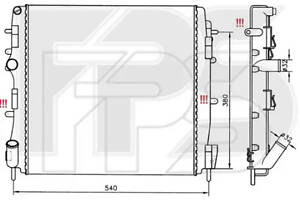 Радіатор охолодження двигуна Renault Kangoo (03-09) 1.5 DCi, МКПП, конд. (FPS)