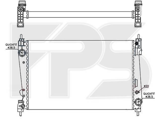 Радиатор охлаждения FIAT PUNTO 2006- 1.4-2.0 Nissens