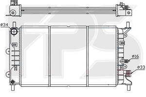 Радиатор охлаждения FORD ESCORT 1990-2000 1.4-1.6 Nissens