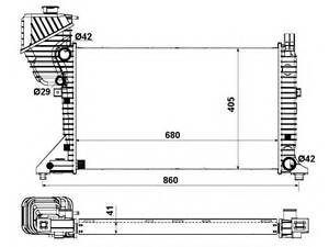 Радиатор охлаждения MB Sprinter 2.2-2.7CDI 00-06 (Economy Class)