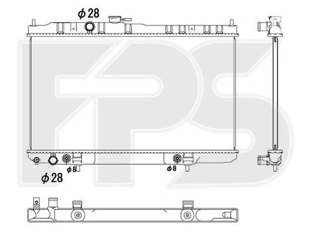Радиатор охлаждения Nissan Almera Classic (06-13) 1.6 АКПП, конд. (FPS)
