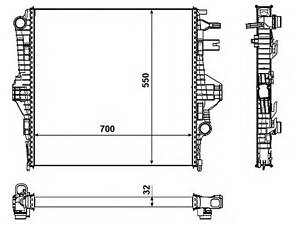 Радиатор охлаждения Porsche Cayenne/VW Touareg 3.0D/3.0H/3.6 10-