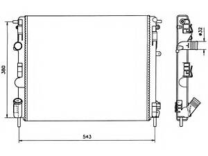 Радіатор охолодження Renault Kangoo 1.6 16V/1.9D/dTi/dCi 99-