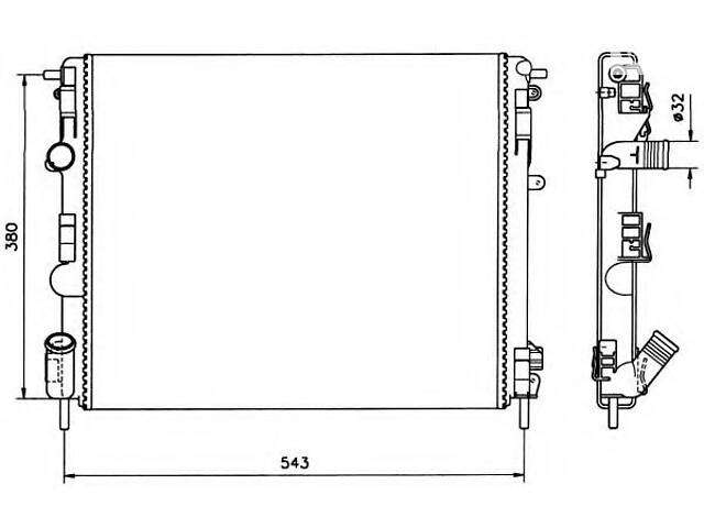 Радіатор охолодження Renault Kangoo 1.6 16V/1.9D/dTi/dCi 99-
