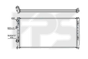 Радіатор охолодження VW PASSAT B4 1993- 1.6-2.9i Nissens