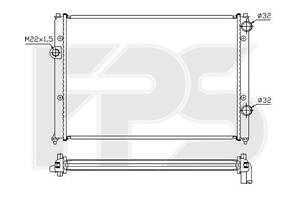 Радиатор охлаждения VW PASSAT B4 1993- Nissens