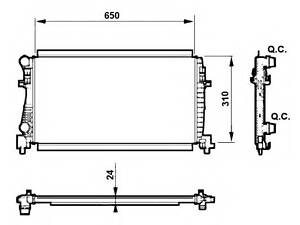 Радіатор охолодження ддвигуна AUDI A3, Q2 SEAT LEON SKODA OCTAVIA III, YETI , , GOLF VII, 1.0/1.2/1.6D 08.12-