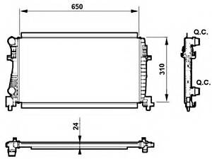 Радіатор охолодження ддвигуна AUDI A3, Q2 SEAT LEON SKODA OCTAVIA III, YETI , , GOLF VII, 1.0/1.2/1.6D 08.12-