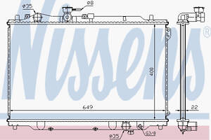 Радіатор охолодження двигуна MZ626 16/18/22 MT 87-91 (вир-во Nissens) 62405A UA51