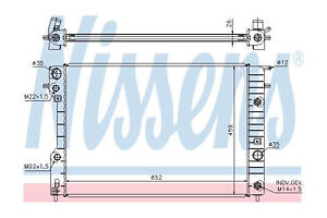 Радіатор охолодження двигуна Nissens 63072A Opel Omega B