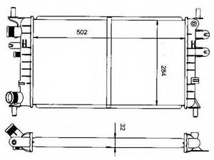 Радіатор охолодження двигуна NRF 50100 на FORD ESCORT Mk V (GAL)