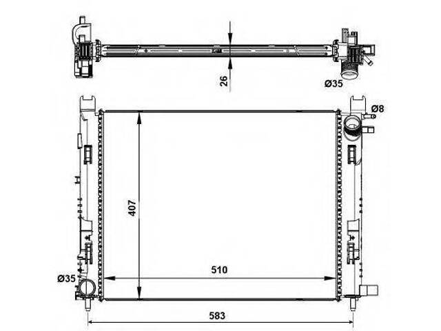Радіатор охолодження двигуна NRF 58443 на DACIA LODGY