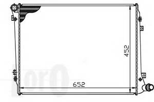 Радіатор охолодження двигуна Passat/Caddy 1.9/2.0D 04-10 (+AC) (650x439x32)