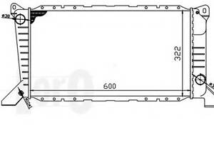 Радіатор охолодження двигуна Transit 2.5D 94-00 (600x320x36)