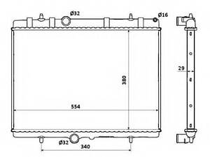 Радіатор охолодження двигуна CITROEN Berlingo 08- (вир-во NRF) NRF 50437 на CITROËN C4 II (B7)