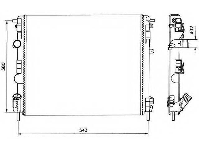 Радіатор охолодження двигуна DACIA Logan 04- (вир-во NRF) NRF 58148 на RENAULT KANGOO Rapid (FC0/1_) - Фото 1