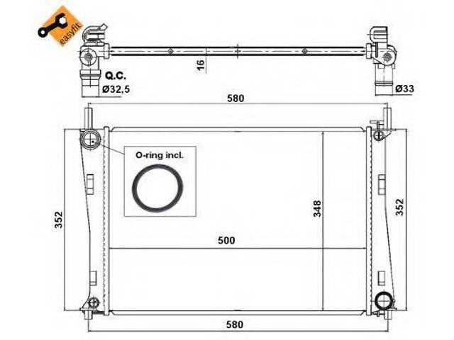 Радіатор охолодження двигуна FORD Fiesta 02- (вир-во NRF) NRF 58274 на FORD IKON V (JH_, JD_) - Фото 1