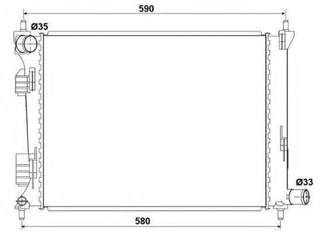 Радіатор охолодження двигуна Hyundai AccentVelosterKia Rio 11-I20 12- (вир-во NRF) NRF 53166 на HYUNDAI SOLARIS IV (RB) - Фото 1