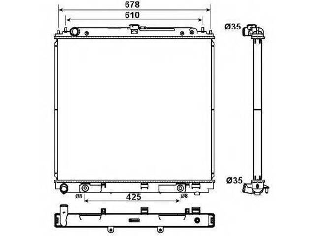 Радиатор охлаждения двигателя NISSAN Navara 2.5D 05- (произ-во NRF) NRF 53179 на NISSAN NP300 - Фото 1