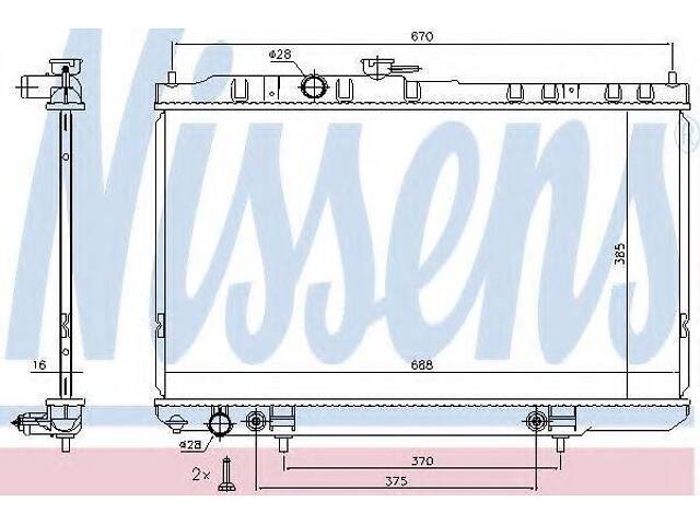 Радиатор охлаждения двигателя NISSENS 68736 на NISSAN ALMERA Classic (B10) - Фото 1