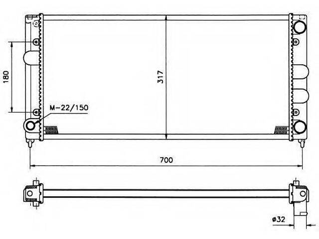 Радиатор охлаждения двигателя NRF 509506 на VW PASSAT (3A2, 35I) - Фото 1