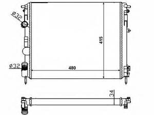 Радіатор охолодження двигуна NRF 58217 на RENAULT KANGOO Rapid (FC0/1_)