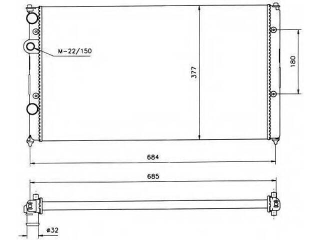 Радиатор охлаждения двигателя SEAT Arosa 97- (производство NRF) NRF 58093 на VW PASSAT (3A2, 35I) - Фото 1