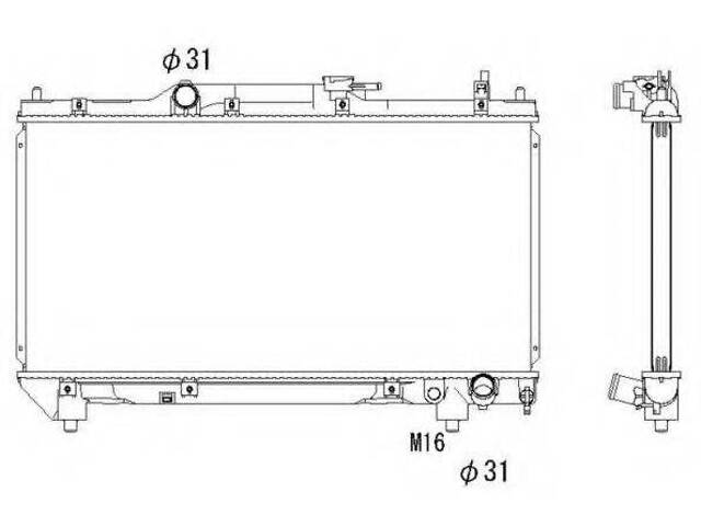 Радіатор охолодження двигуна TOYOTA Avensis 2.0 97- (вир-во NRF) NRF 53267 на TOYOTA AVENSIS (_T22_) - Фото 1