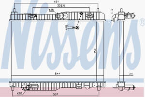 Радиатор охлаждения FORD B-MAX (CB2) (12-)/FORD FIESTA VI (CB1) (08-) (выр-во Nissens) 69233 RU51