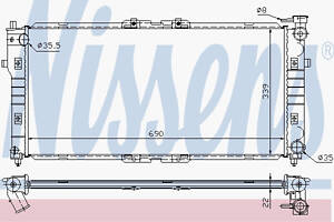 Радіатор охолодження Mazda 626 седан IV (GE) (вир-во Nissens) 62392A UA51