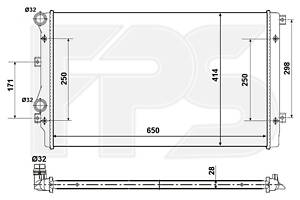 Радіатор охолодження на A3, Altea, Beetle, Caddy, Golf, Jetta, Leon, Octavia, Passat B6, Passat B7, Passat CC, Sciroc...