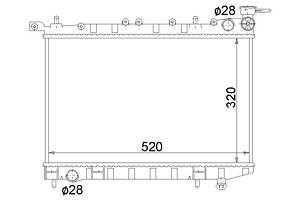 Радіатор охолодження NISSAN SUNNY (Y10) / NISSAN 100NX (B13) 1990-2000 г.