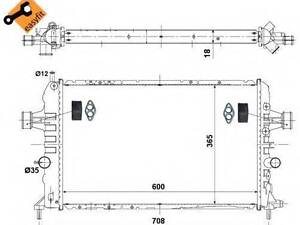 Радиатор охлаждения Opel Astra H 1.6 1.8 04- NRF 53442 на OPEL ASTRA H универсал (L35)