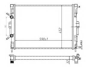 Радіатор охолодження Renault Megane II 2.0/1.5 dCi 02- (+AC)/Scenic II 03- (+/-AC) (Economy Class) 58329A