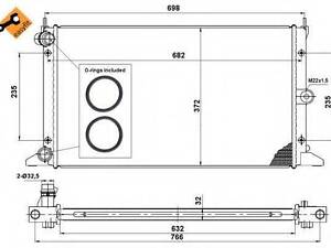 Радиатор охлаждения VW Sharan 95-10 NRF 50592 на VW SHARAN (7M8, 7M9, 7M6)