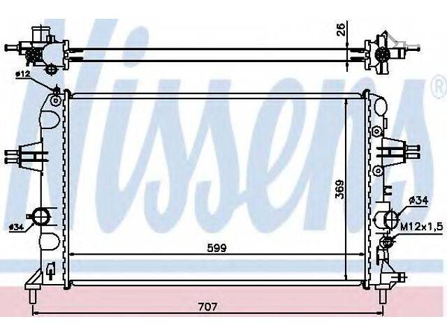 Радіатор OP ASTRA G(98-)1.6 i TWINPORT(+)[OE 1300 270] NISSENS 630704 на VAUXHALL ASTRA Mk IV (G) кабрио