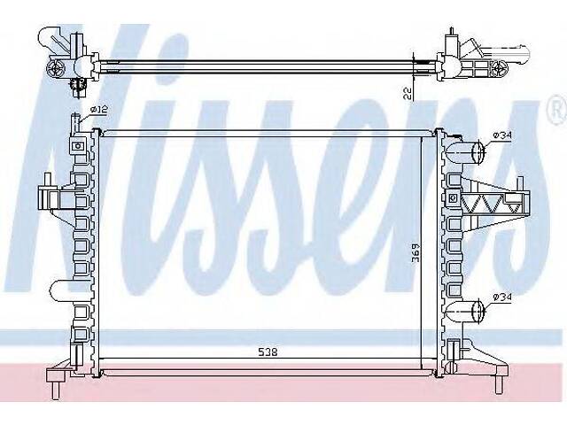 Радіатор OP COMBO(00-)1.2 i 16V(+)[OE 1300 236] NISSENS 63007 на VAUXHALL CORSA Mk II (C) (W5L, F08)