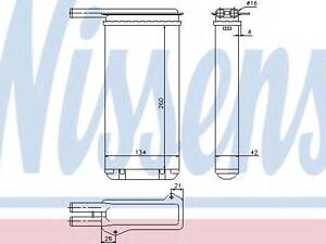 Радиатор отопителя салона NISSENS 71755 на FORD SIERRA Наклонная задняя часть (GBC, GBG)