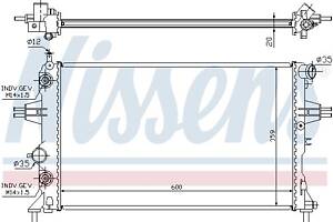 Радиатор OPEL ASTRA G (T98) / OPEL ZAFIRA A (T98) / OPEL ASTRA G CLASSIC (T98) 1998-2009 г.