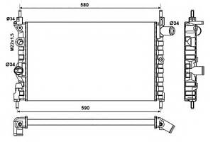 Радіатор Opel Kadett E 1.6 N/S/I 16SV/C16LZ/NZ -89
