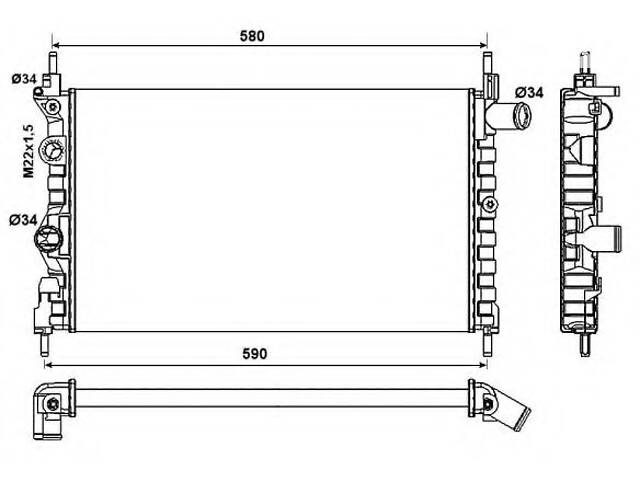 Радиатор Opel Kadett E 1.6 N/S/I 16SV/C16LZ/NZ -89
