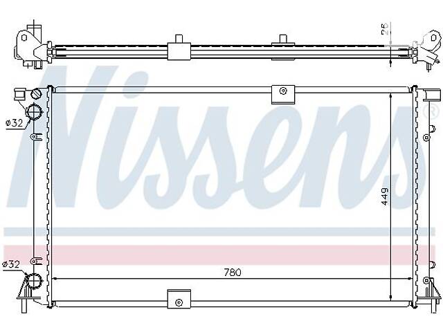 Радиатор OPEL VIVARO A (X83) / RENAULT TRAFIC (EL) / NISSAN PRIMASTAR (X83) 2001-2014 г.